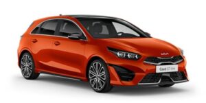 Mitcar Warszawa | Salon i Serwis KIA i Subaru | Pomarańczowy hatchback Kia Rio 2019 w salonie.
